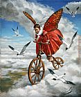 Michael Cheval bicycler painting
